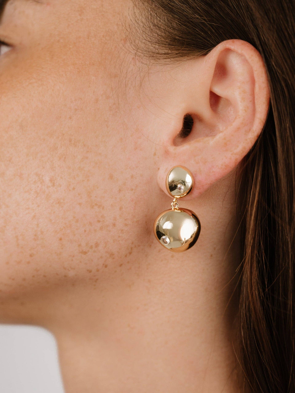 Ettika Polished Double Pebble Drop Earrings