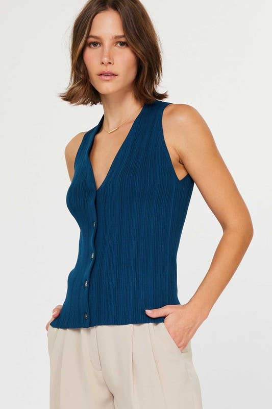 Current Air Pleated Sleeveless Sweater