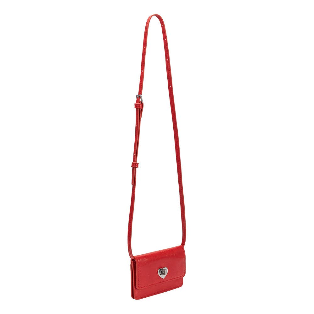 Melie Bianco Hart Red Vegan Leather Card Holder
