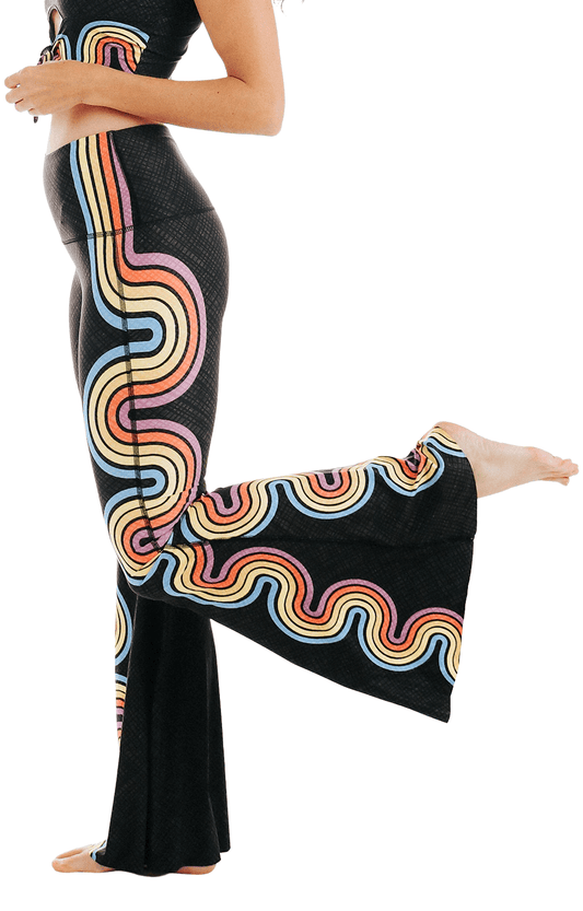 Yoga Democracy Double Rainbow Printed Bell Bottoms