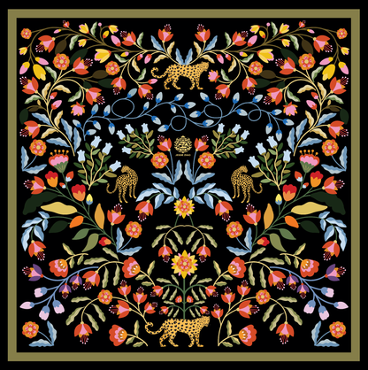 Jessie Zhao Double Sided Silk Scarf of Night Imagination
