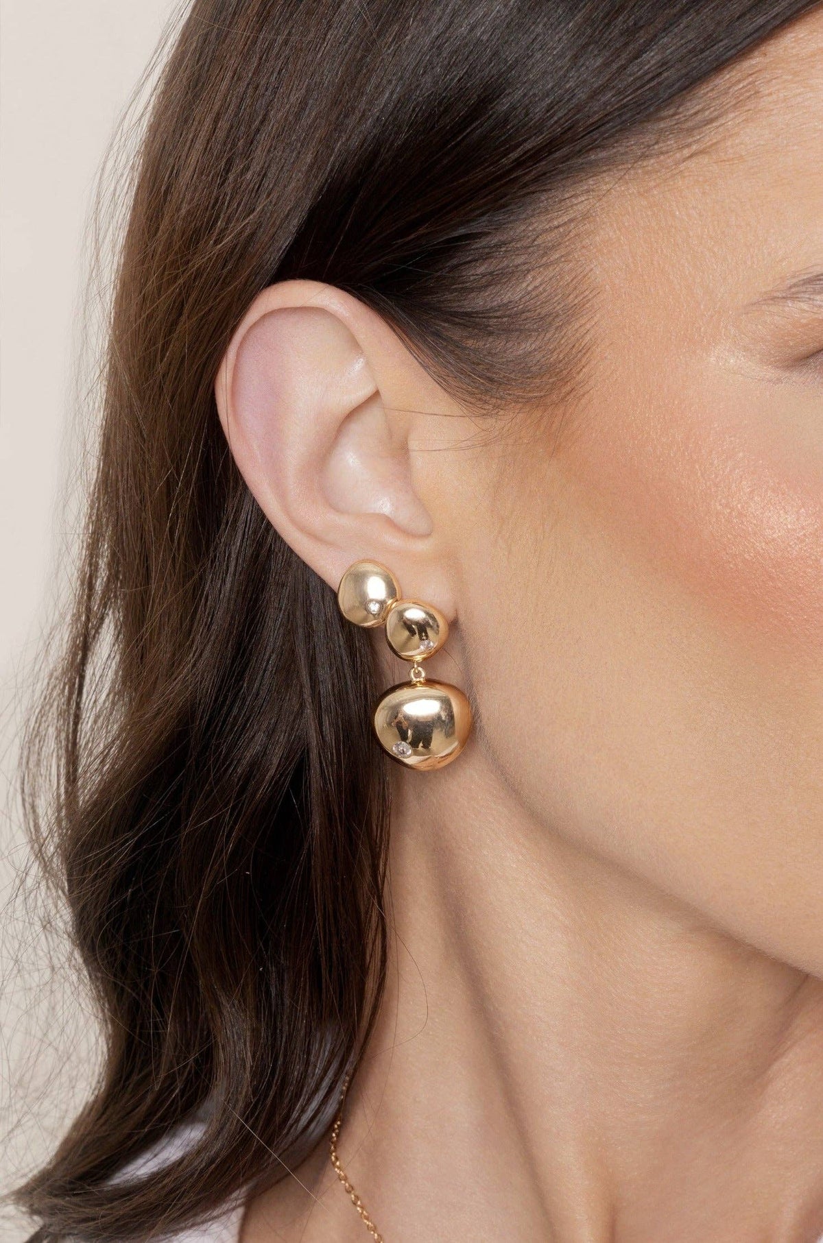 Ettika Polished Double Pebble Drop Earrings