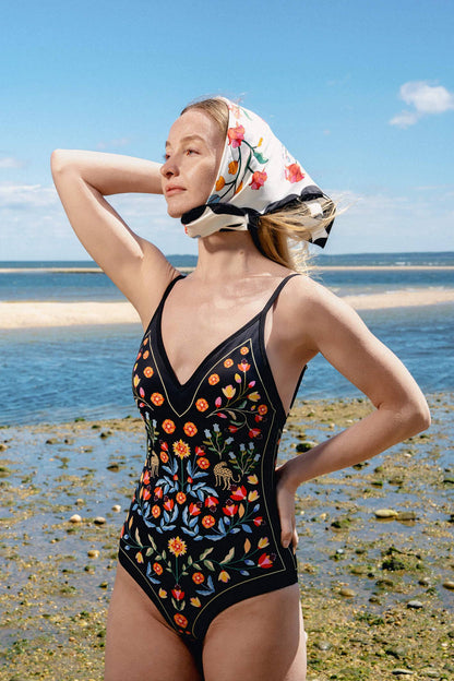Jessie Zhao Night Imagination Reversible V-Neck One-Piece Swimsuit