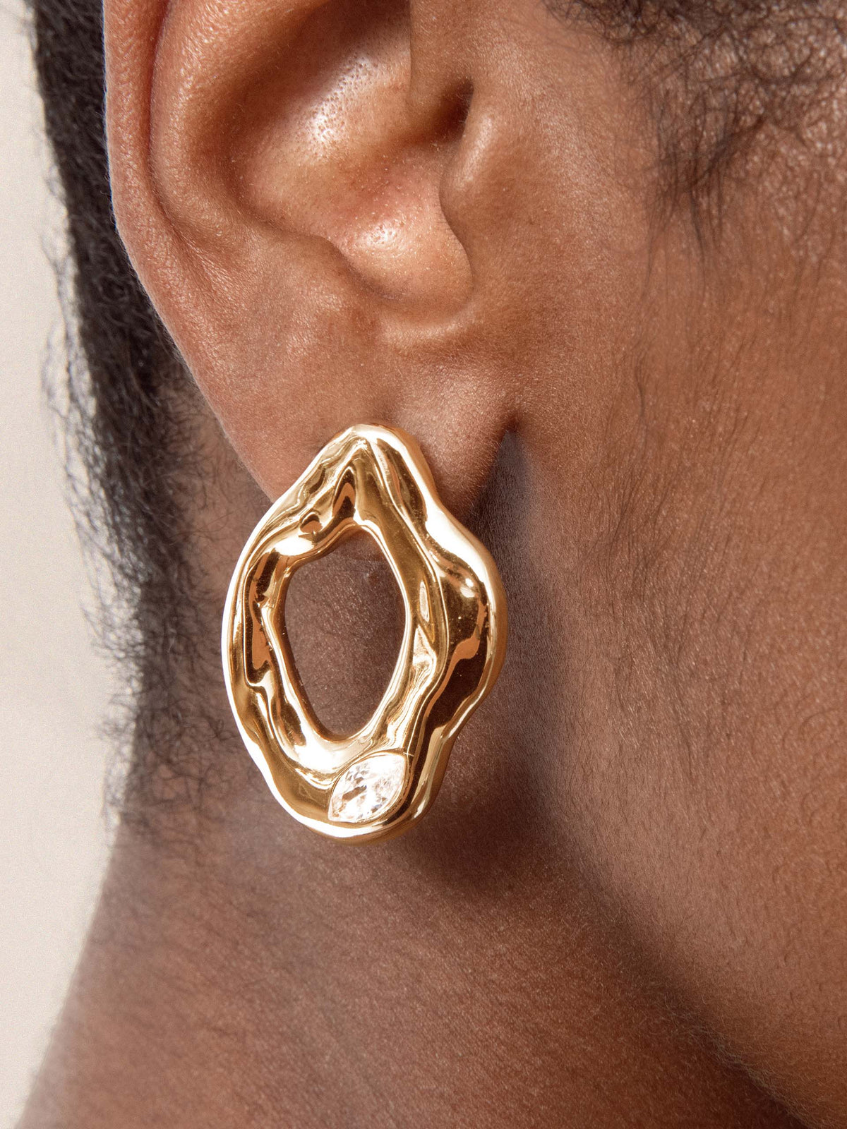 Ettika Melting Metal Crystal Earrings