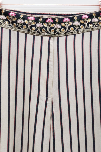 Aratta Derby Princess Stripes Blazer and Wide Leg Pants Set