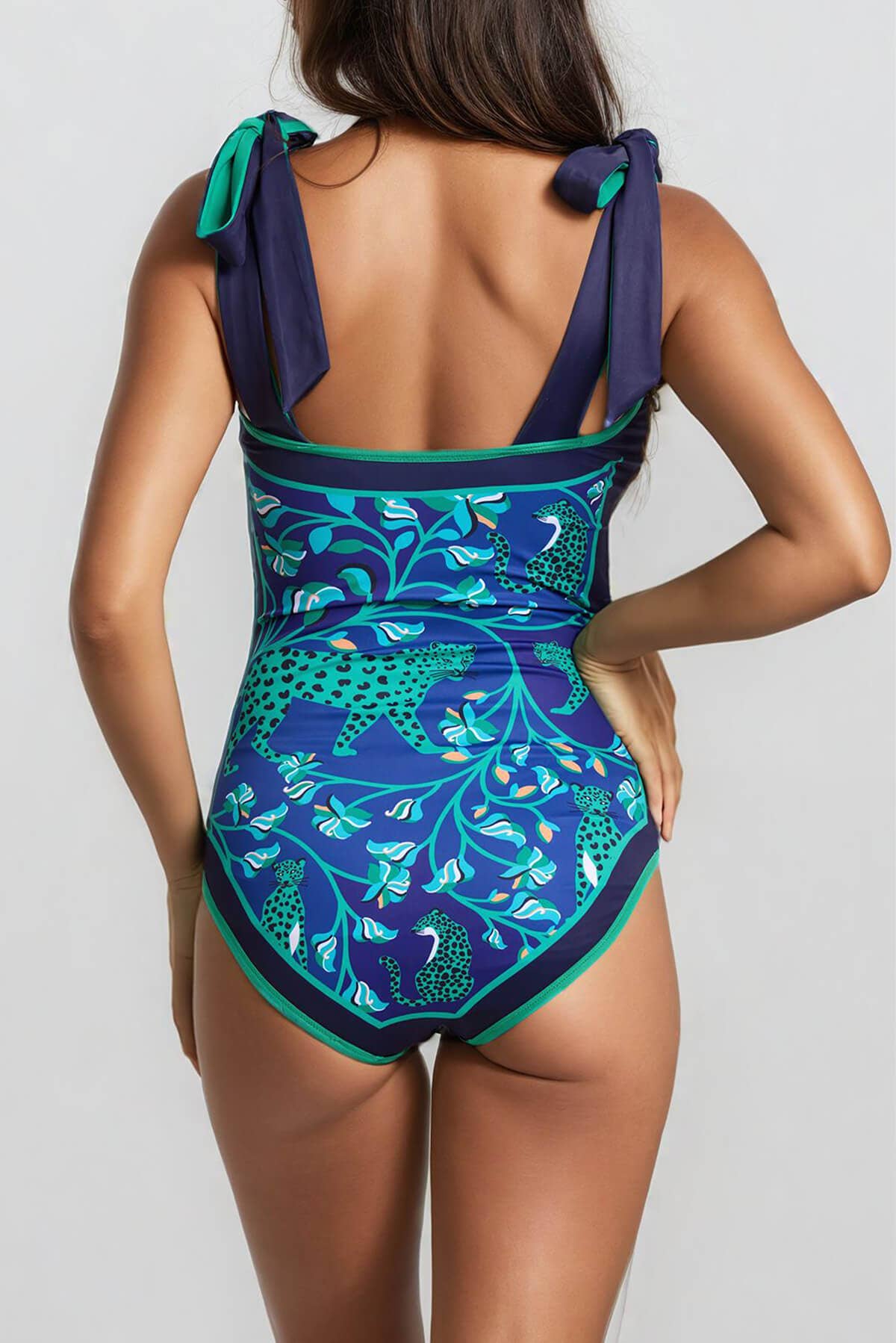 Jessie Zhao Green Wonderland Reversible One-Piece Swimsuit
