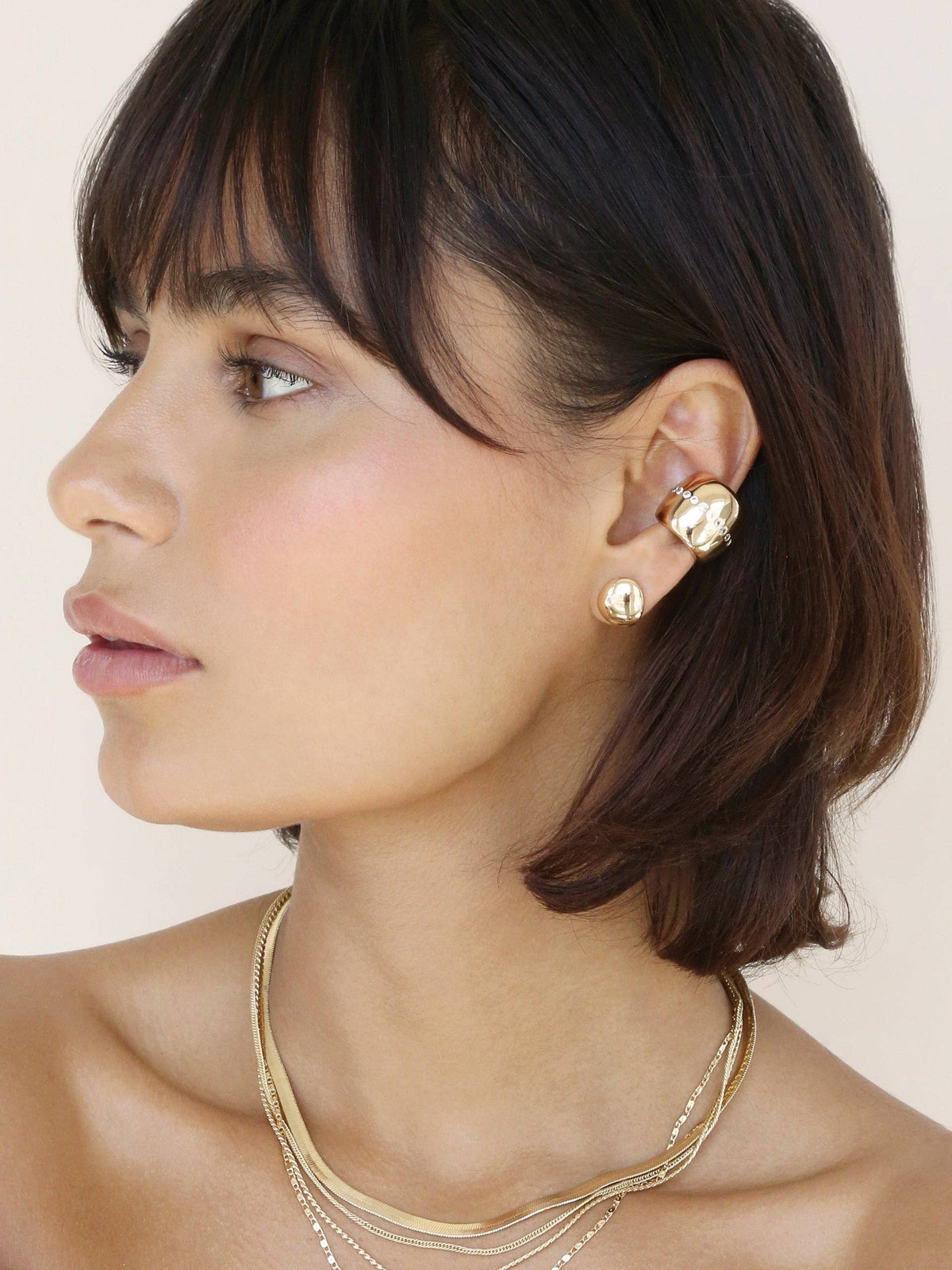 Ettika Center Crystal Line Chunky Ear Cuff