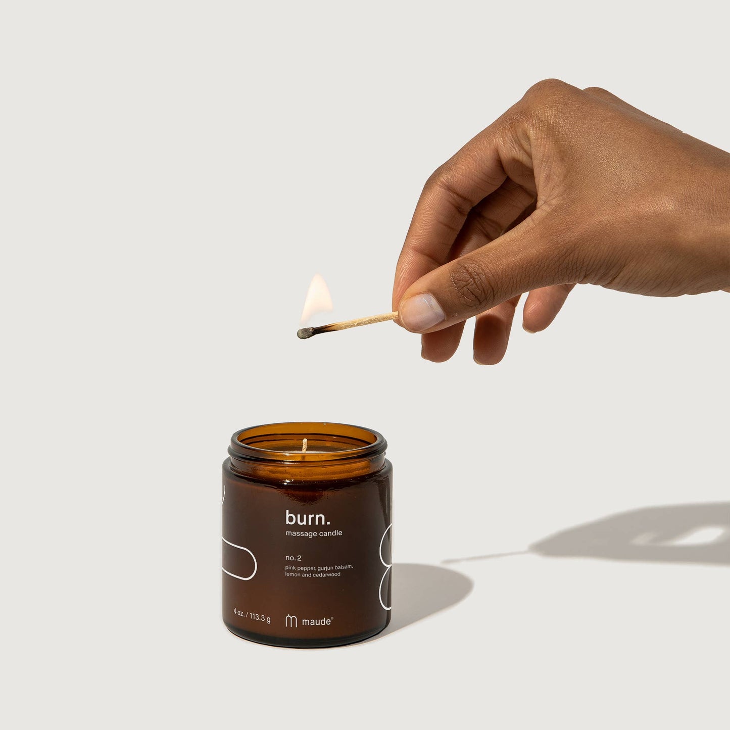 Maude Burn no. 2 - Body Massage Candle Pink Pepper Lemon and Cedarwood Scent