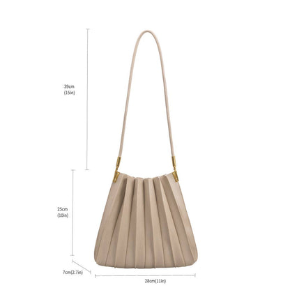 Melie Bianco Carrie Mushroom Pleated Vegan Leather Shoulder Bag