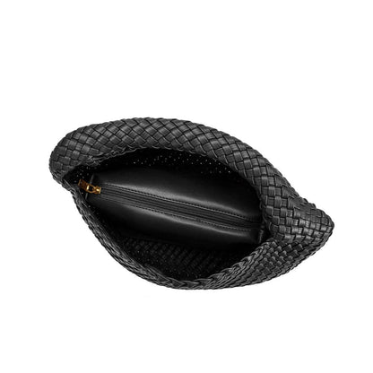 Melie Bianco Johanna Black Recycled Vegan Leather Shoulder Bag
