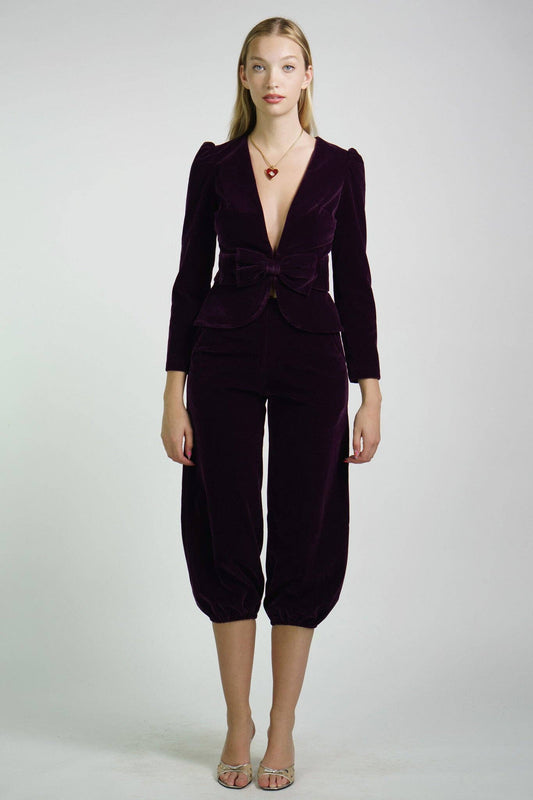 Kristinit Plum Velvet "Bel Age" Pants