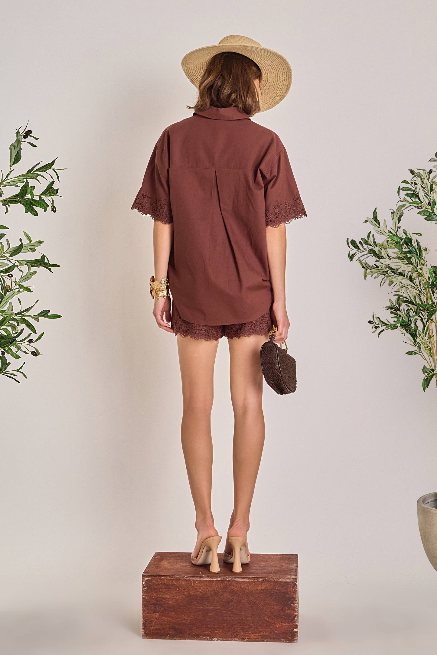 English Factory Midnight Lace Linen Shirt