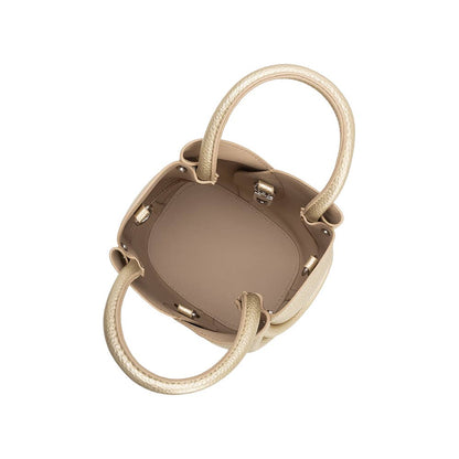 Melie Bianco Tulip Mini Metallic Gold Recycled Vegan Leather Handbag