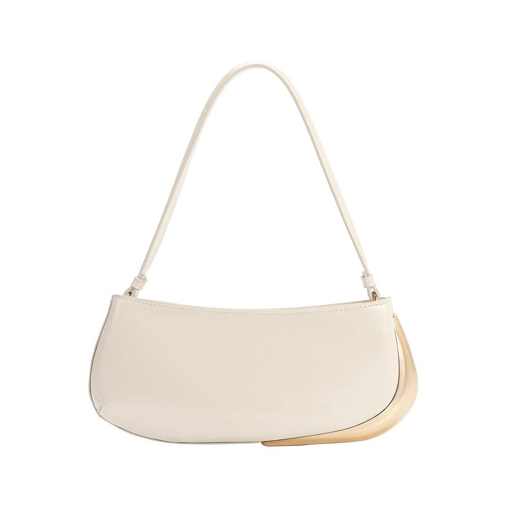 Melie Bianco Sade Ivory Recycled Vegan Leather Shoulder Bag
