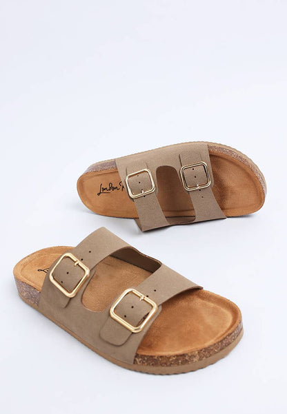 London Rag Gloriosa The Double Strap Slide Sandals