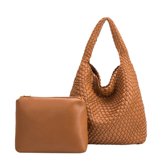 Melie Bianco Johanna Saddle Recycled Vegan Leather Shoulder Bag
