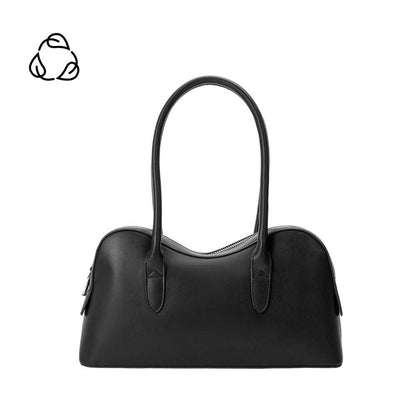 Melie Bianco Tilda Black Recycled Vegan Leather Shoulder Bag