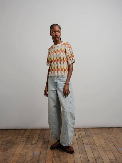The Endery Anni Grid Plaited Tee - Elemental