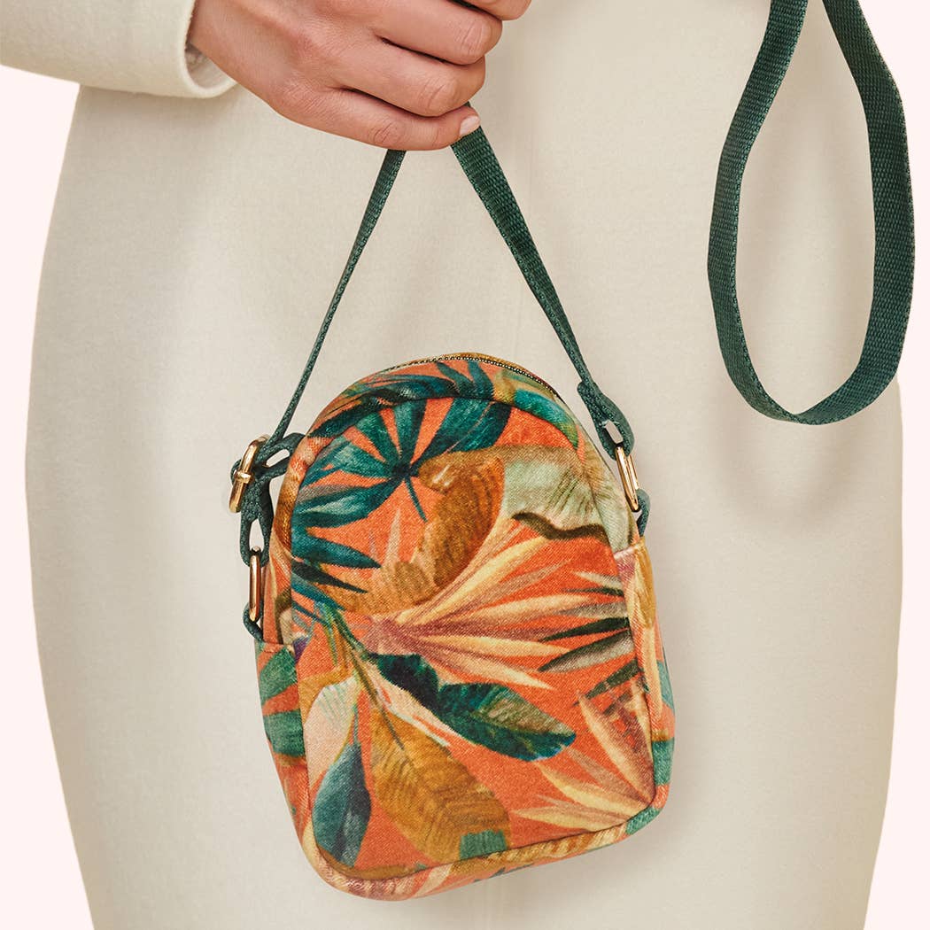 Velvet 'Out & About' Bag - Painted Palms