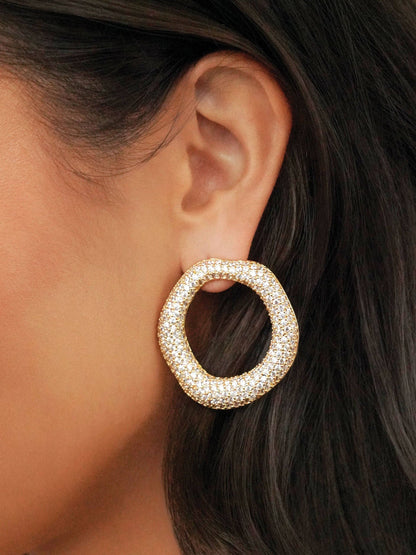 Ettika Open Circle Pavè Earrings