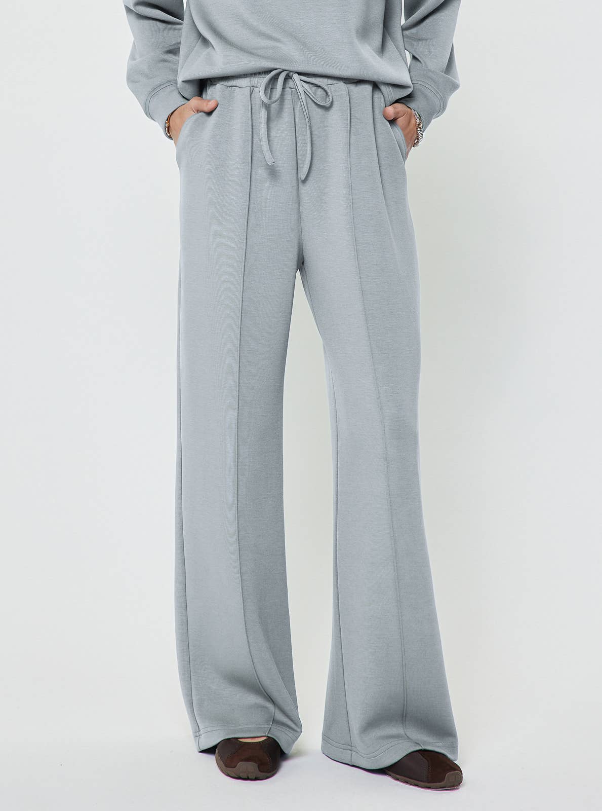 Current Air Cowl Neck Pullover Sweatshirt and Wide Leg Pants Set