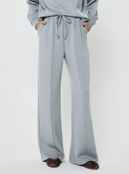 Current Air Cowl Neck Pullover Sweatshirt and Wide Leg Pants Set