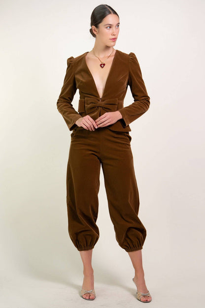 Kristinit Antonina Brown Velvet Jacket