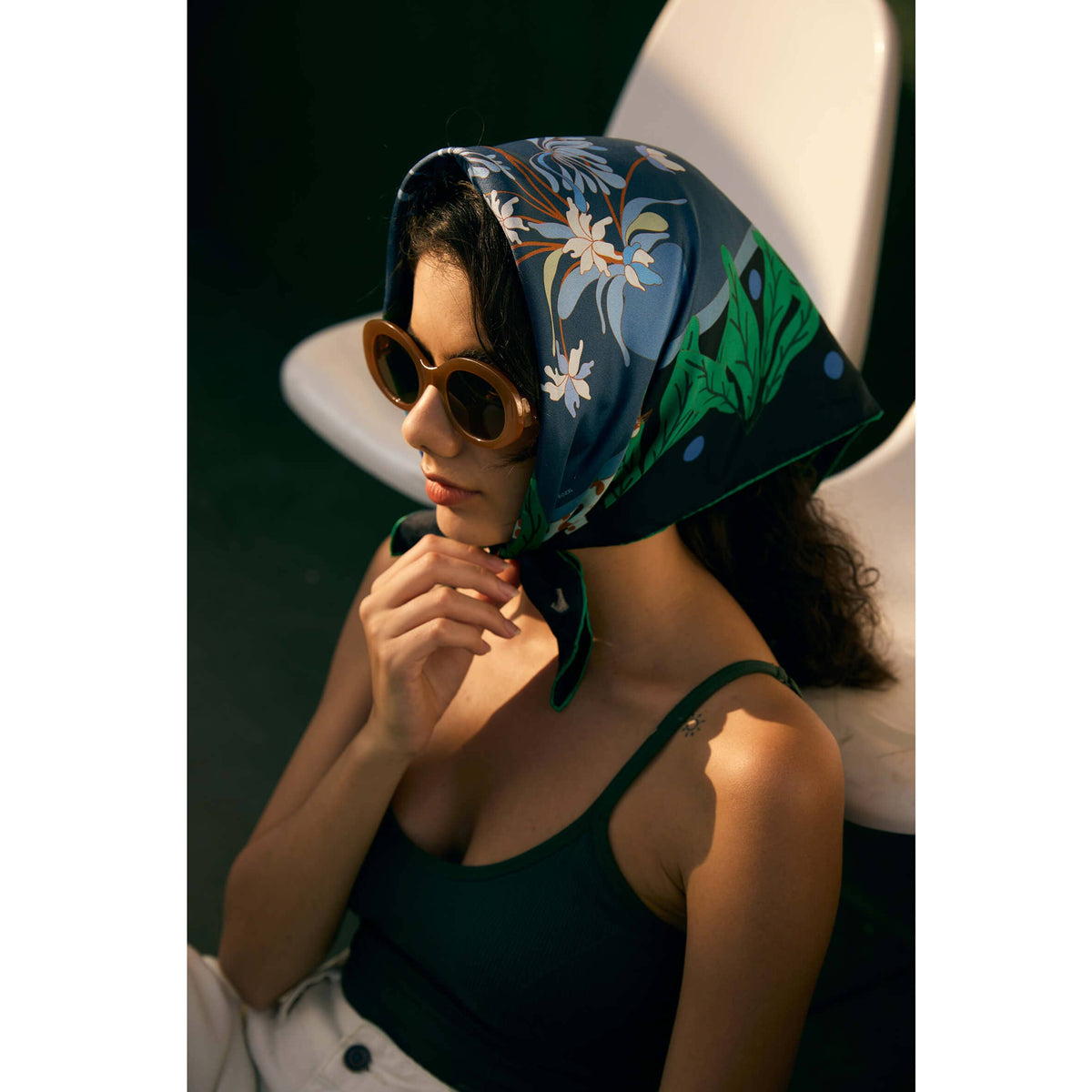 Jessie Zhao Double Sided Silk Scarf of Night Banquet
