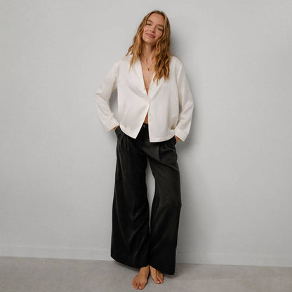 Washable Silk Button Up Long Sleeve