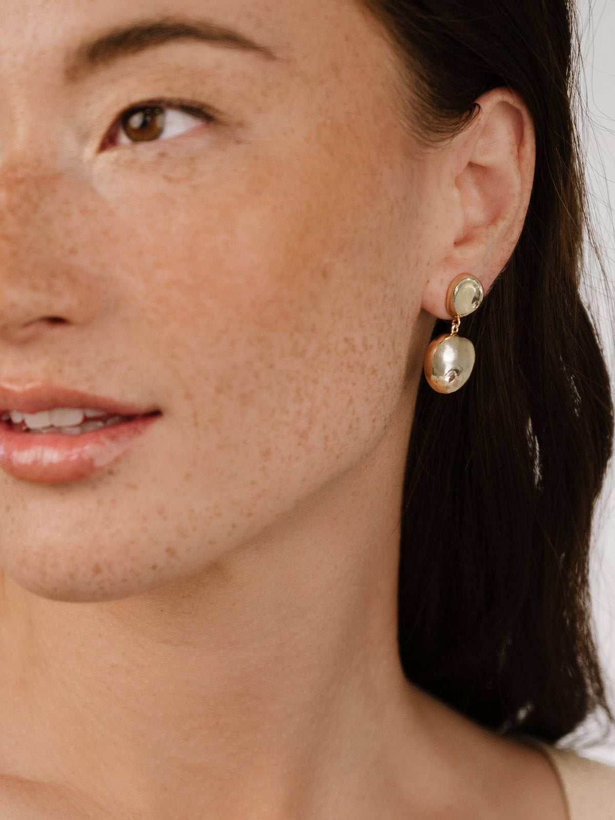 Ettika Polished Double Pebble Drop Earrings