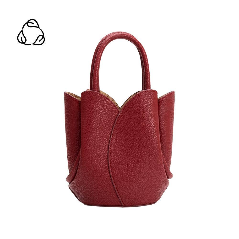 Melie Bianco Tulip Mini Red Recycled Vegan Leather Top Handle Bag