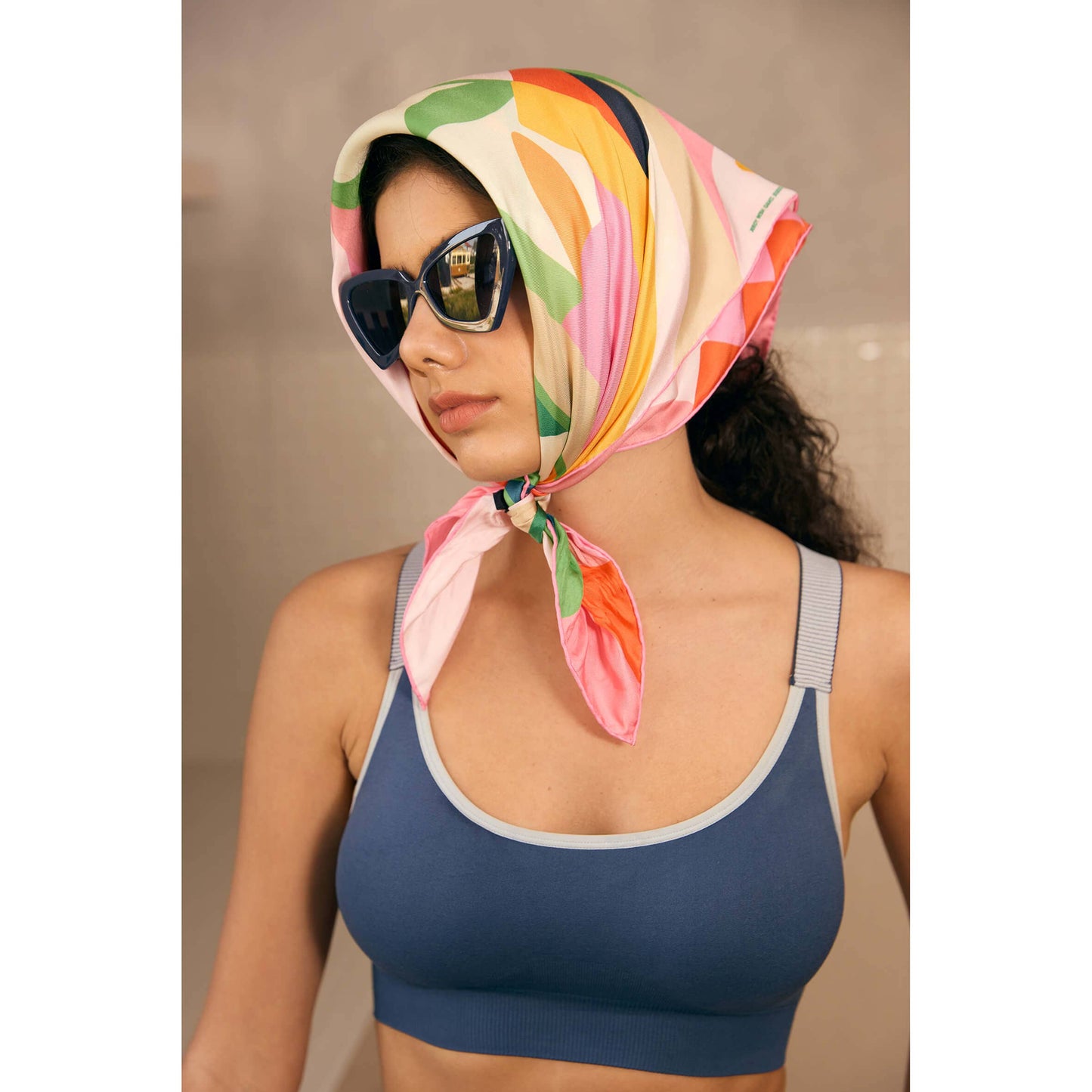 Jessie Zhao Double Sided Silk Scarf Of Spring Garden Harmony