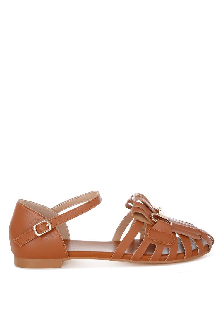 Rag & Co Ramita Horsebit Fringe Flat Sandals