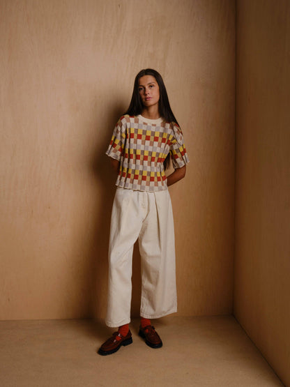 The Endery Anni Grid Plaited Tee - Elemental
