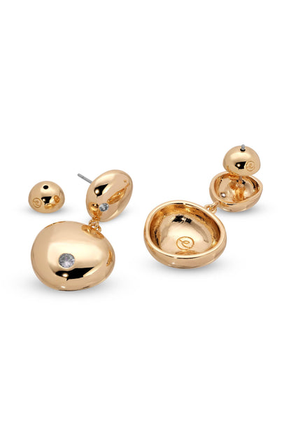 Ettika Polished Double Pebble Drop Earrings