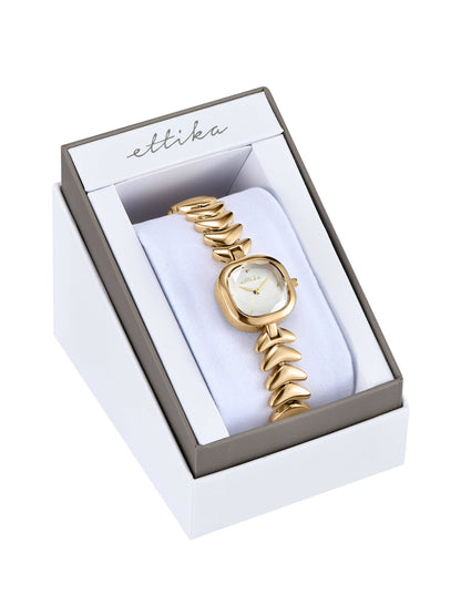 Ettika Metal Moderna Bracelet Watch in Gold