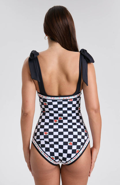 Jessie Zhao Checkerboard Imagination Reversible One-Piece Swimsuit