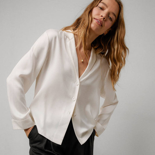 Washable Silk Button Up Long Sleeve