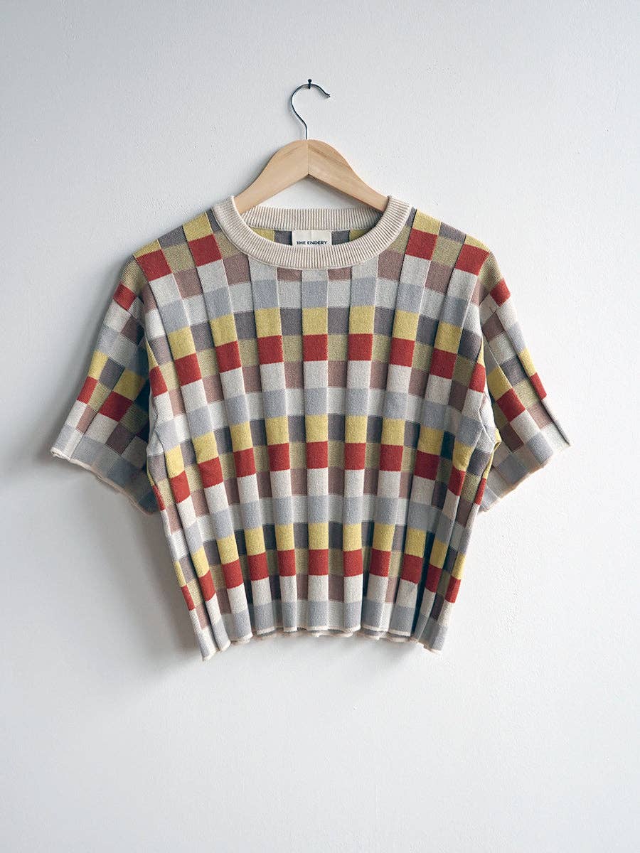 The Endery Anni Grid Plaited Tee - Elemental