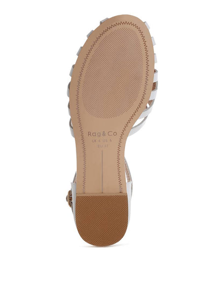 Rag & Co Ramita Horsebit Fringe Flat Sandals