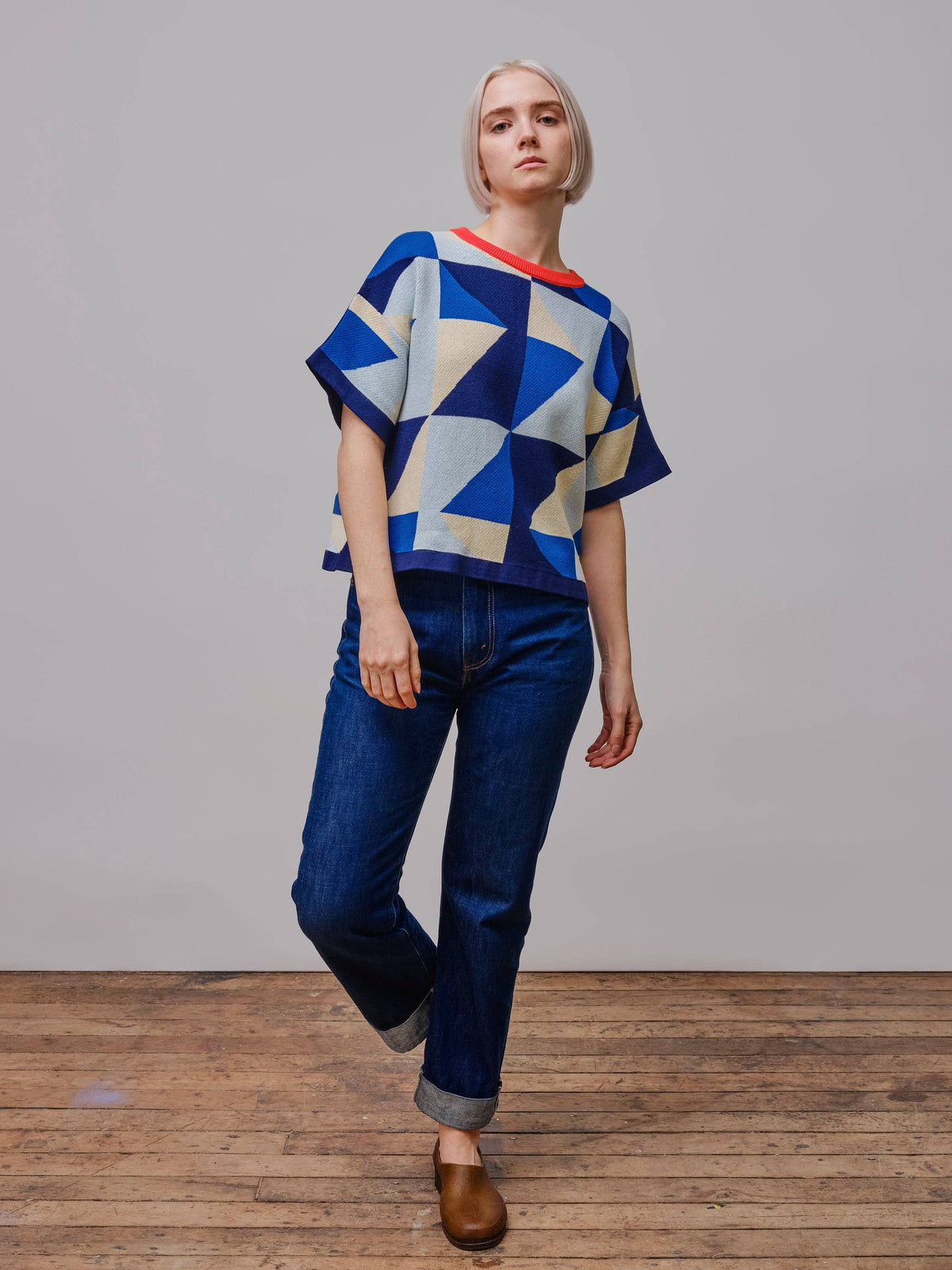 The Endery Calder Sweater Tee in the Jacaranda Palette