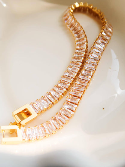 Rhodes 18K Gold Non-Tarnish Glam CZ Bracelet