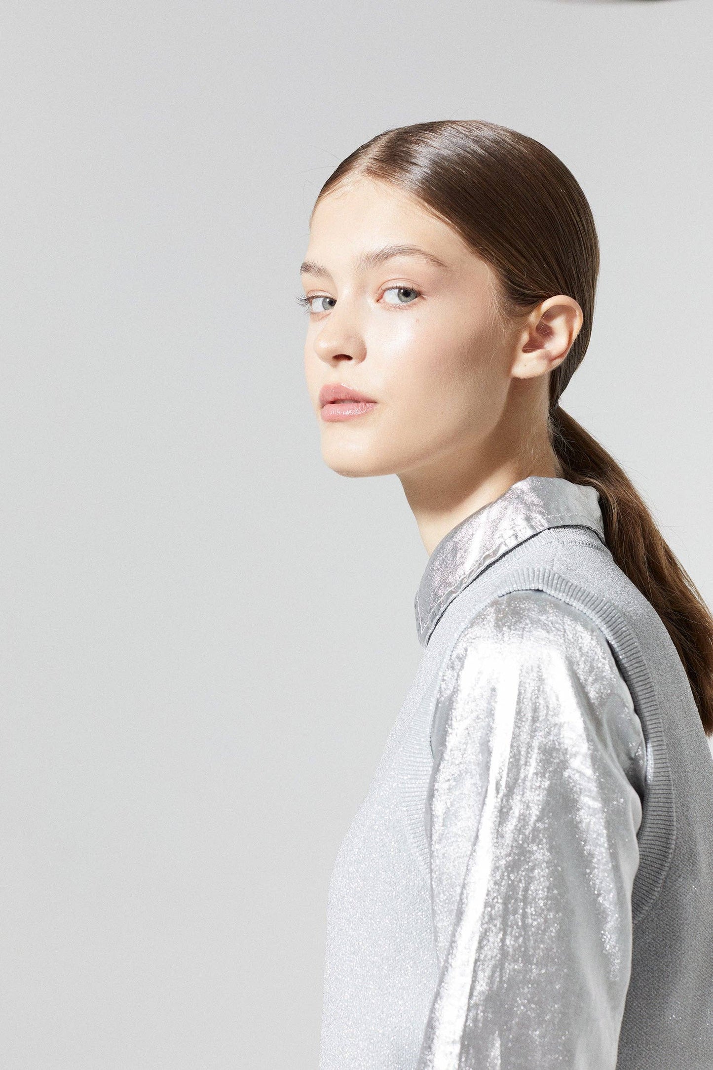 Lanhtropy San Marino Metallic Linen Shirt - Silver