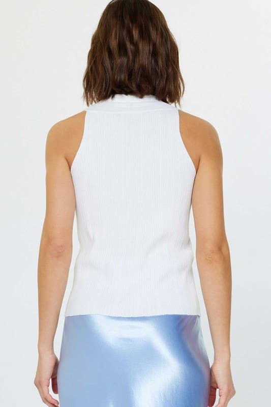 Current Air Pleated Sleeveless Sweater