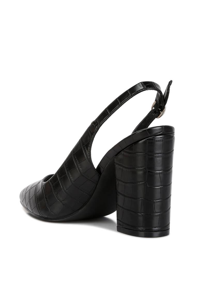 London Rag Macha Croctexture Sling Back Heels