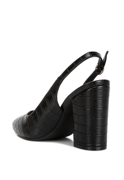 London Rag Macha Croctexture Sling Back Heels