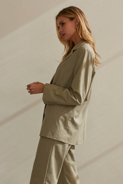 Crescent - Alayah Linen Blend Blazer & Trouser Set