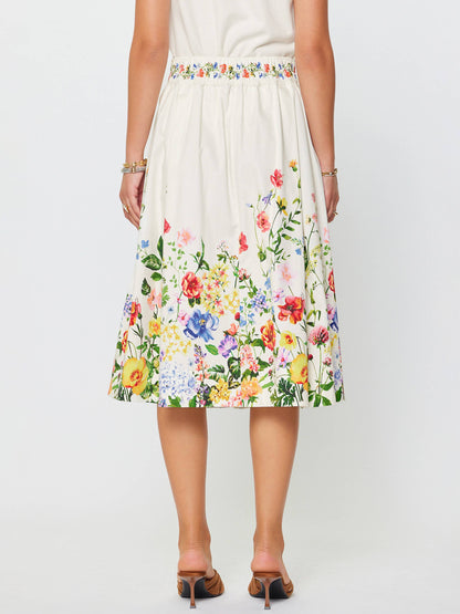 Current Air Floral Printed A-line Midi Skirt