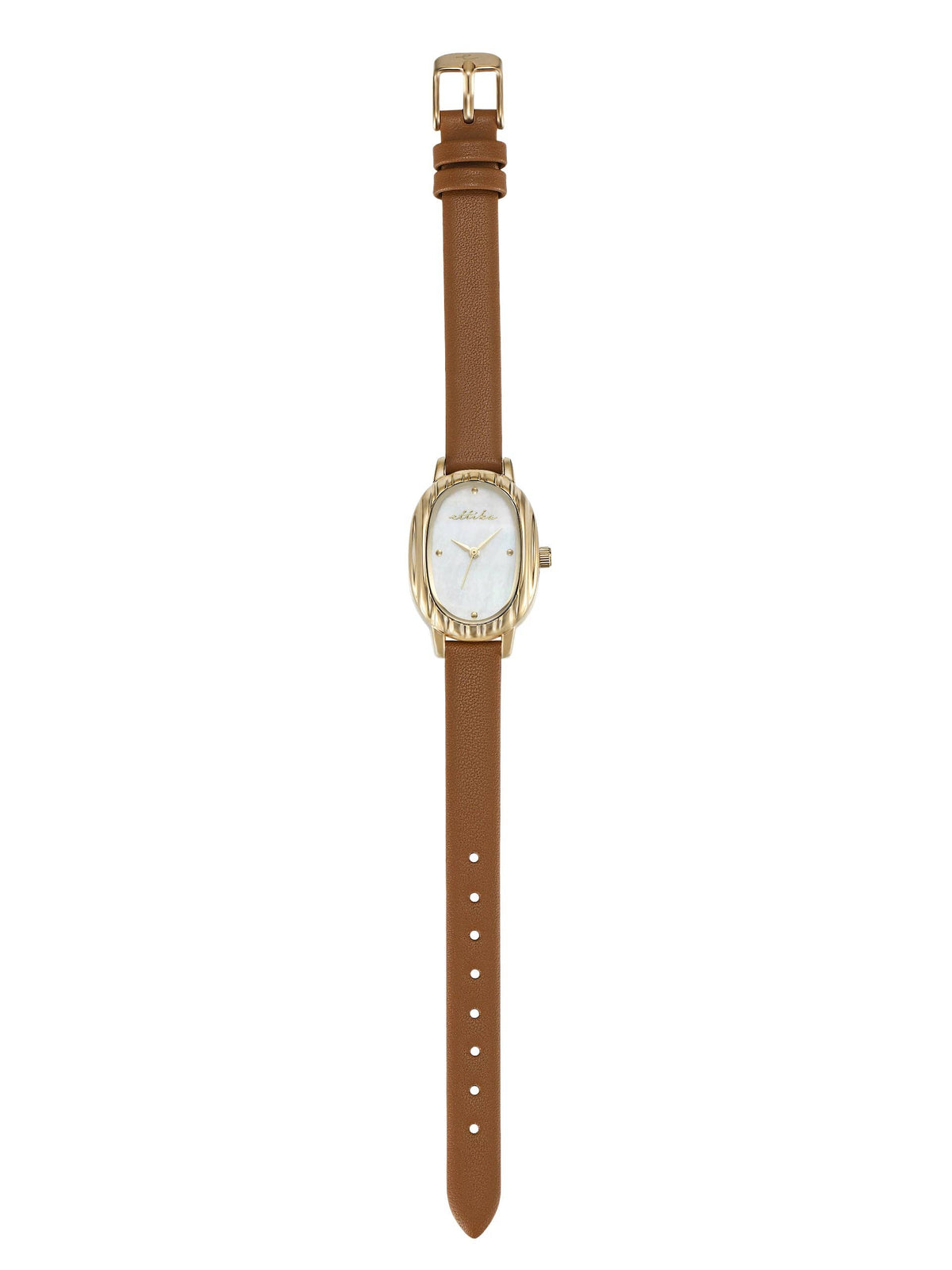 Ettika Timeless Texture Cognac Leather Watch