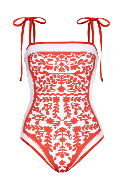Jessie Zhao Crossing Red Reversible One-Piece Swimsuit